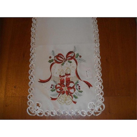 Fastfood MH09123-1472 14 x 72 in. Embroidered Christmas Candles Cutwork Table Runner FA2570270